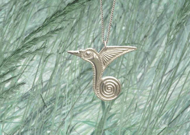 pendentif cygne en bronze blanc